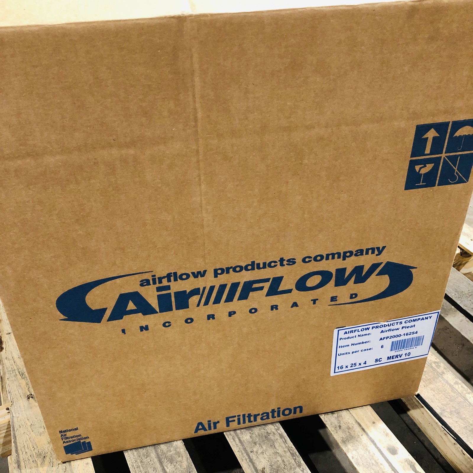 Airflow Products AFP2000-16254 Air Filter Pleated 16x25x4 SC Merv 10 Case/6pk