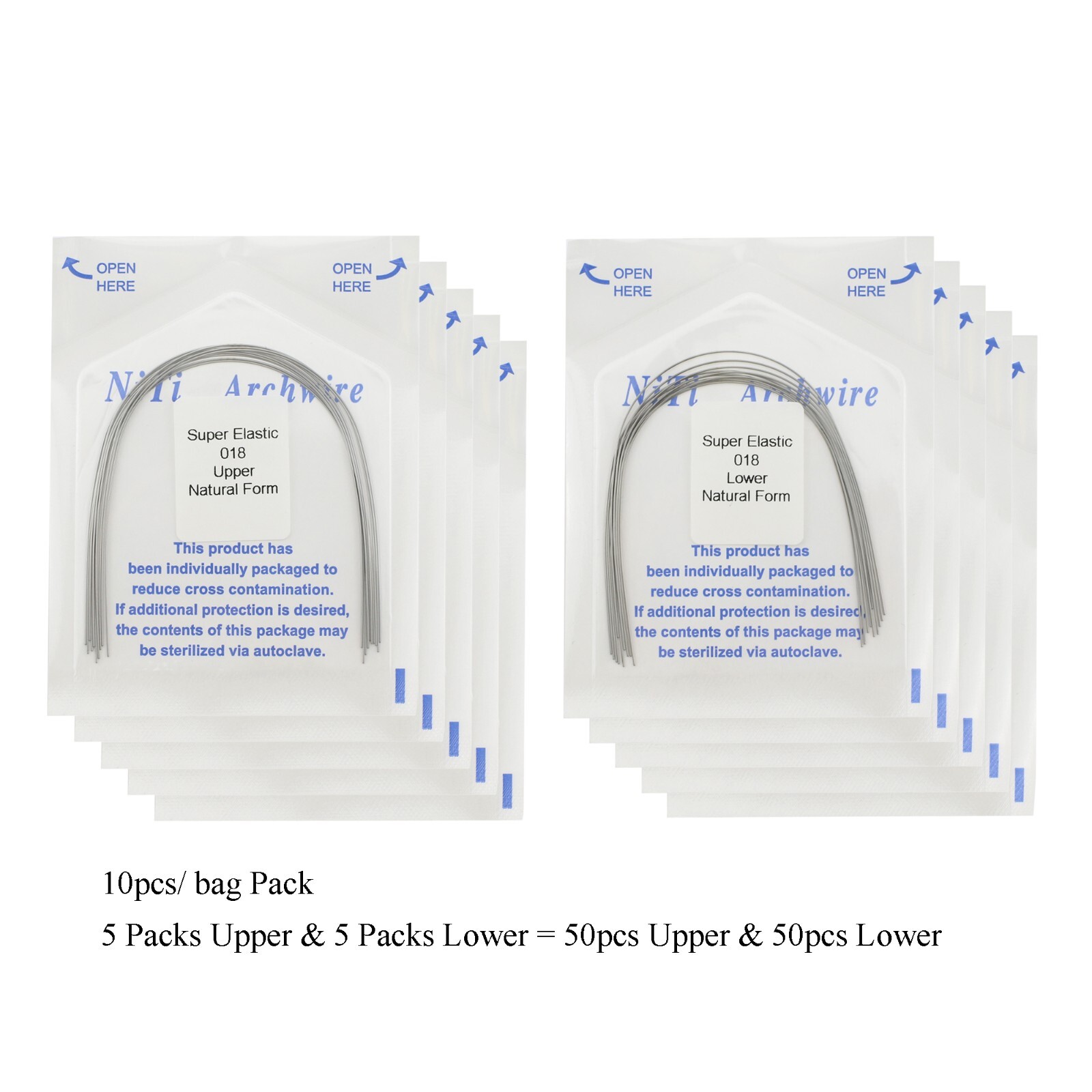 100pc Dental Orthodontic Arch Wires Niti Rectangular Round Natural 1622 012 016