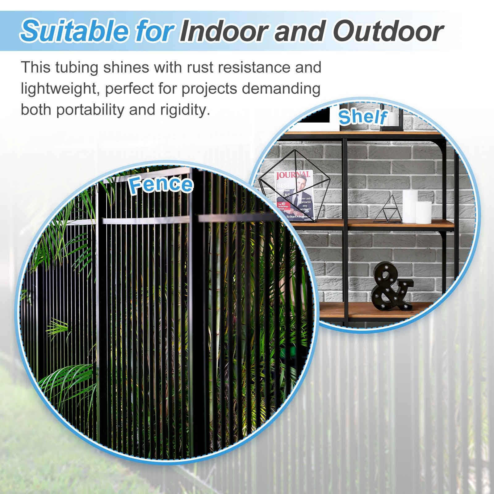 Aluminum Square Tubing 1.5×1.5×16 Inch 0.08 Wall 6063 Metal Profile 2 PCS