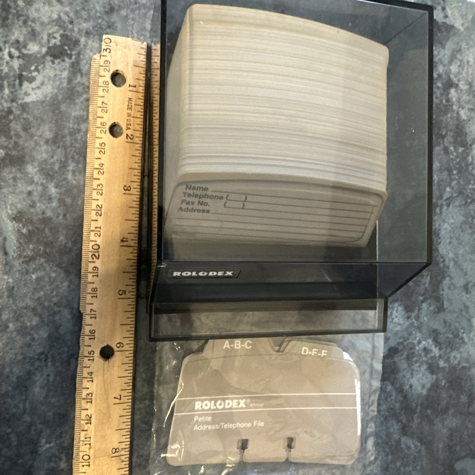 Vintage Rolodex S-310 C Petite Address Card File Smoke Lid w/A-Z Dividers NEW