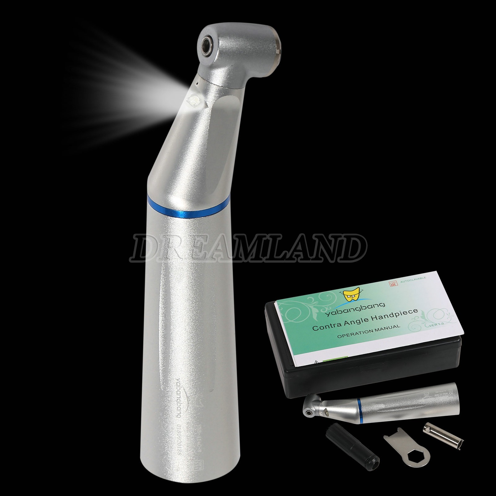 Dental optic fiber led light Contra Angle Handpiece Inner Water Low Speed YH