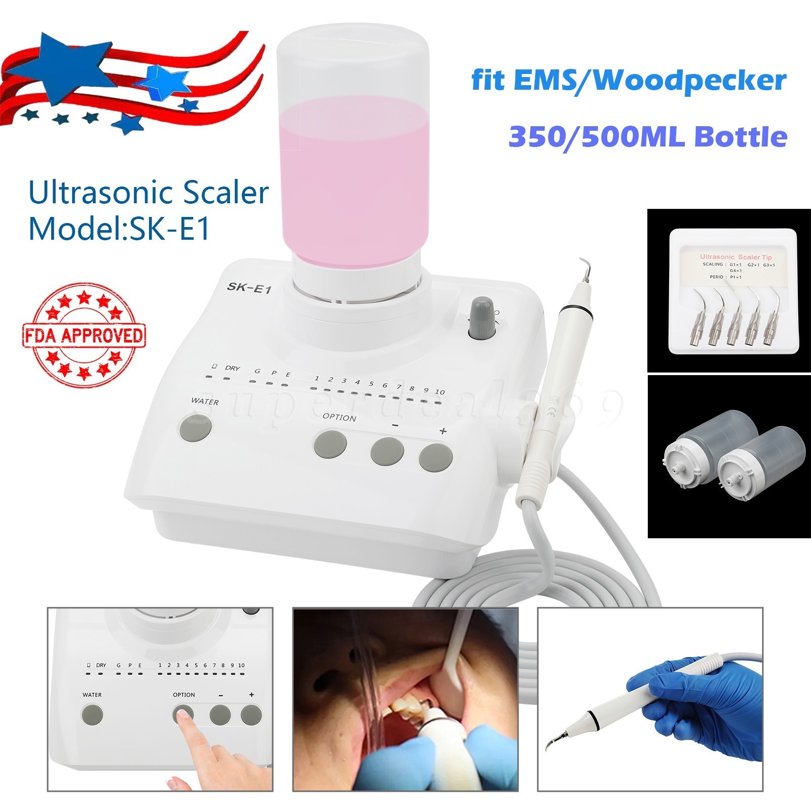 Auto Water Supply Dental Portable Ultrasonic Piezo Scaler fit Cavitron EMS CE