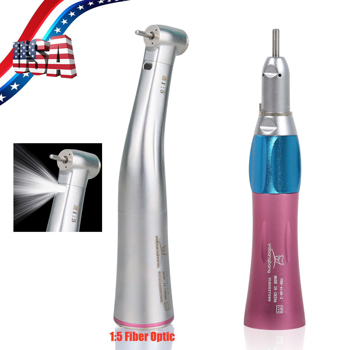 1-5 Dental 1:5 LED Contra Angle /1:1 Straight Nose Cone Handpiece