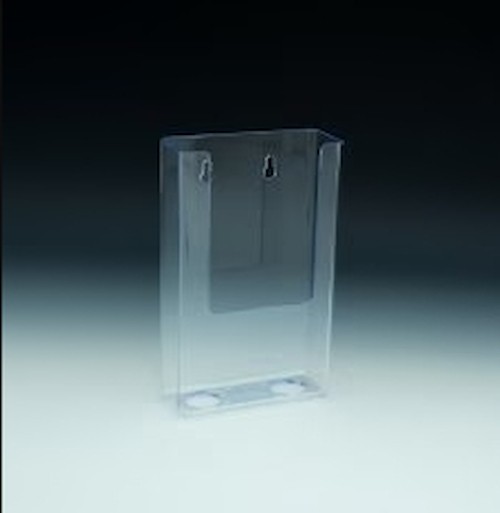 Clear Acrylic 4″ x 9″ Wall Mount Brochure Holder with Rounded Corners