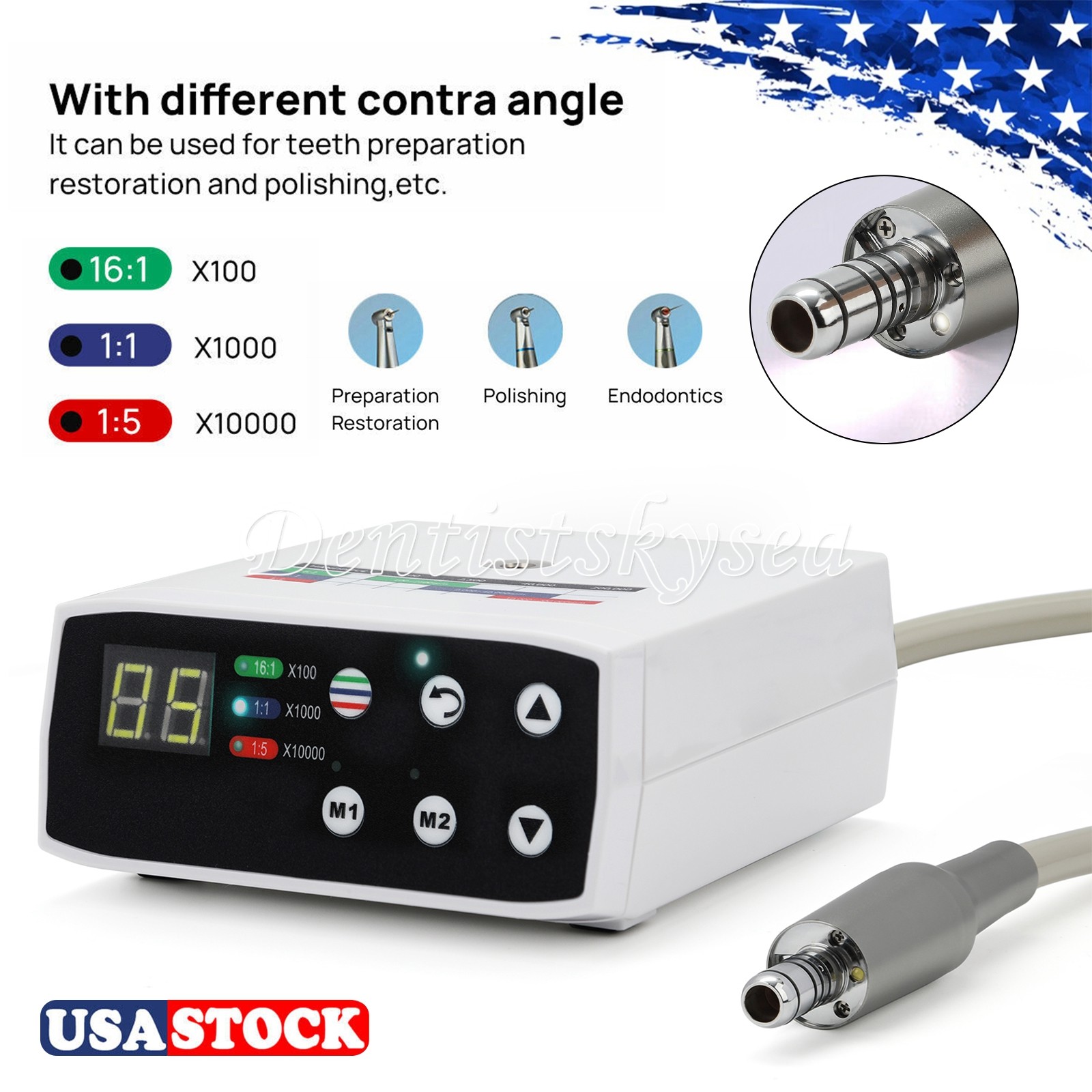 Dental Brushless LED Electric Micro Motor/1:5 Increasing LED Handpiece