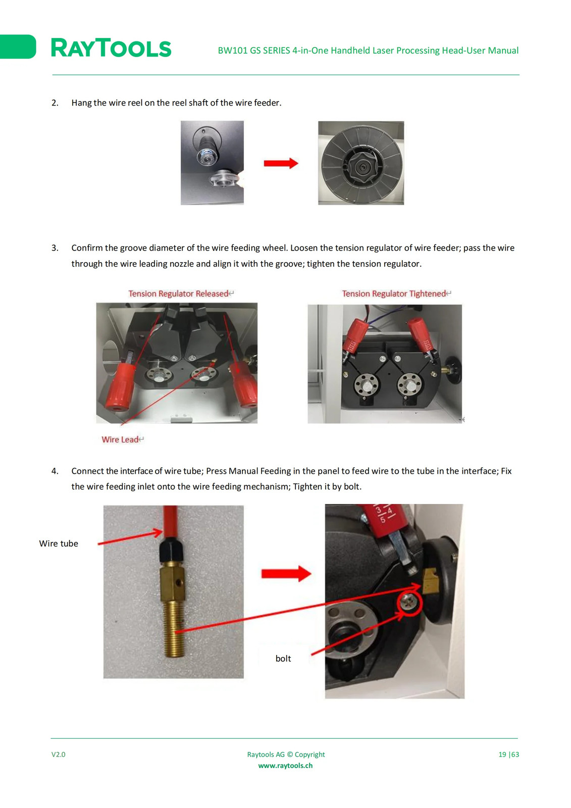 Raytools BW101-GS 3000W Laser Welding Head Laser Welding/Cleaning/Cutting Gun