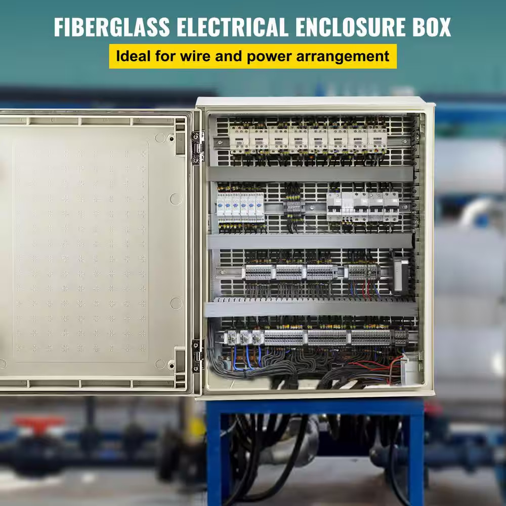 NEMA Enclosure, 19.7 X 15.7 X 7.9 In., Fiberglass Steel Electrical Box IP66 Wate