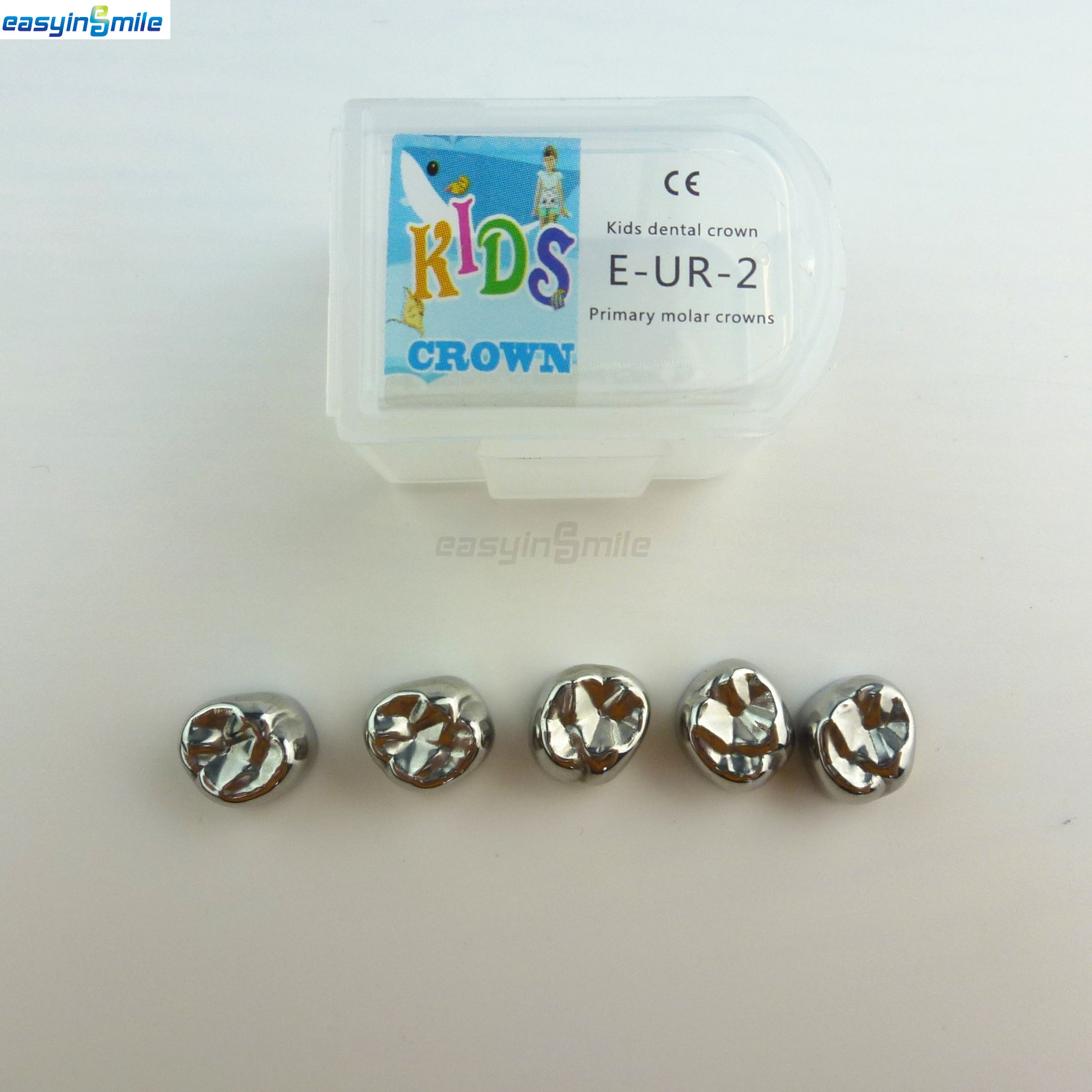 Dental Kids Crown Stainless Steel Crown Primary Molar Pediatric EASYINSMILE 5Pcs
