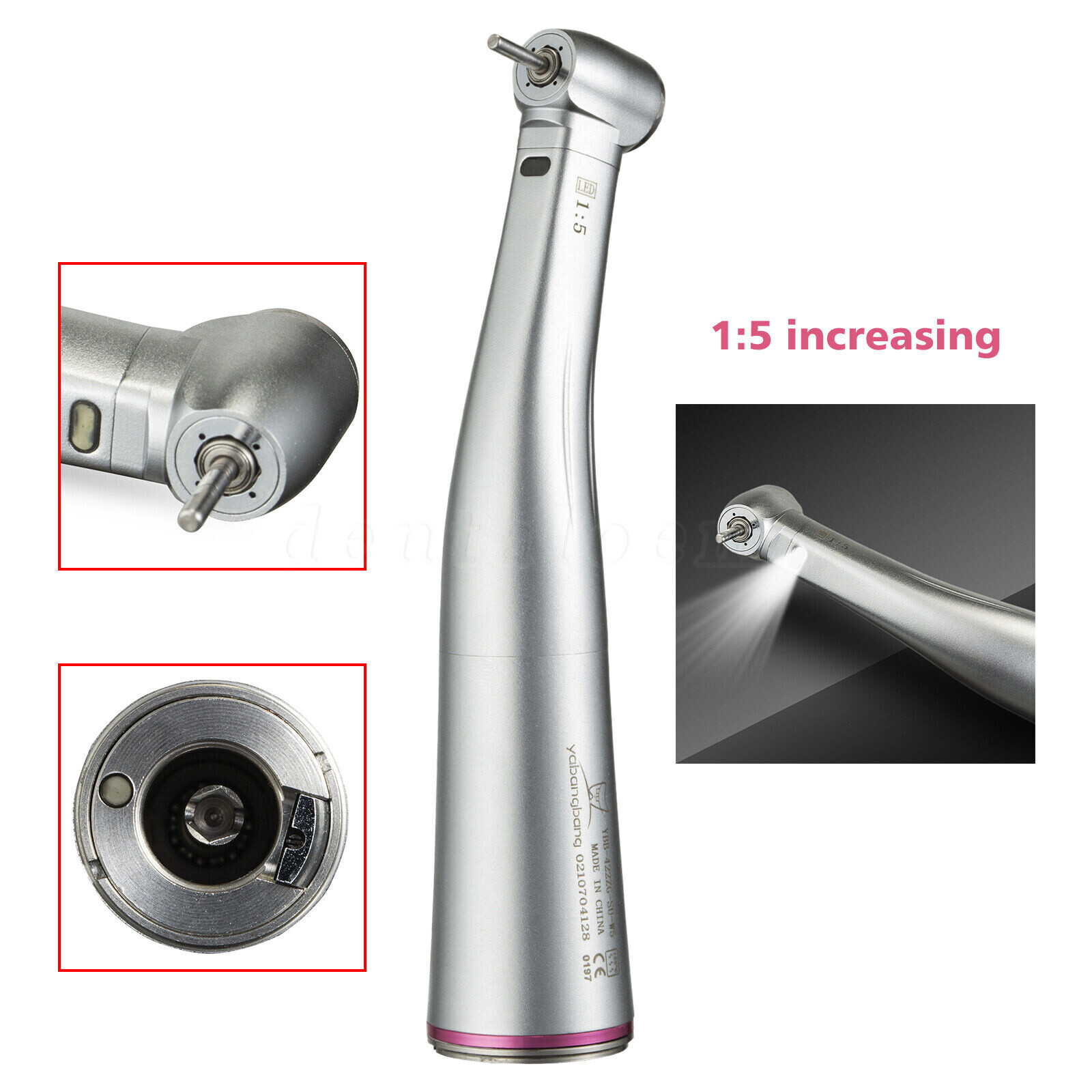 NSK Ti-MAX X95L Estilo Dental 1:5 LED Contra Angulo Fibra Optica Anillo Rojo