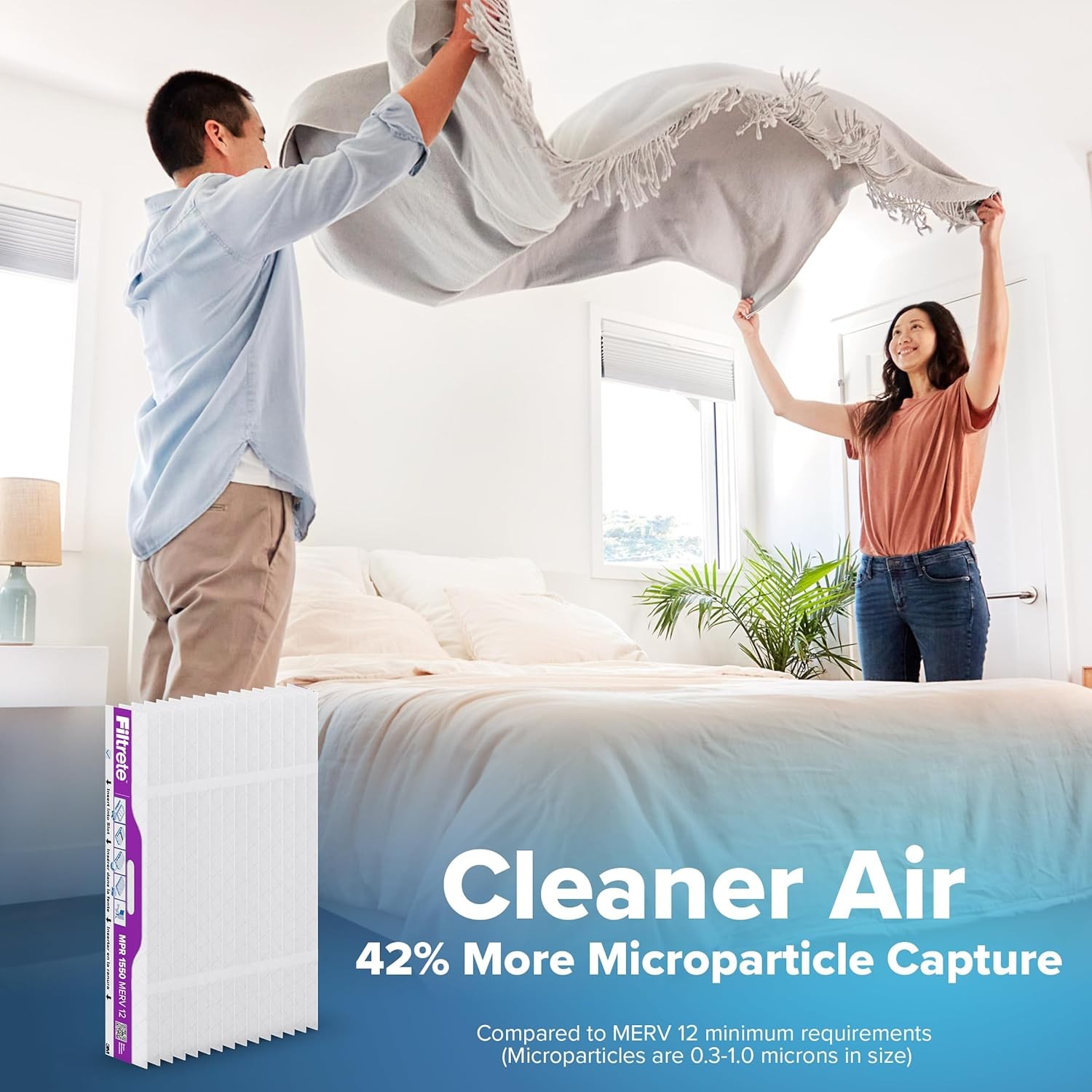 Filtrete 16x25x4 Refillable Air Filter Starter Kit, MPR 1550, 16x25x4, White