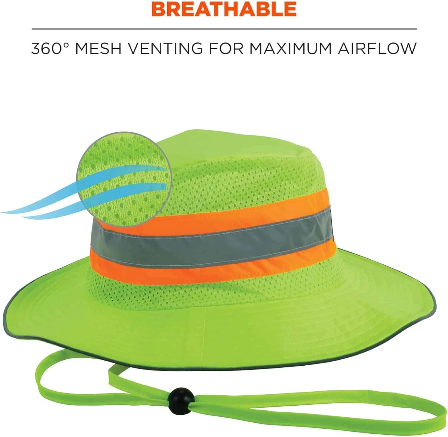 unisex adult Hi-vis Ranger Sun Hat, Lime, XX-Large-3X-Large , Factory