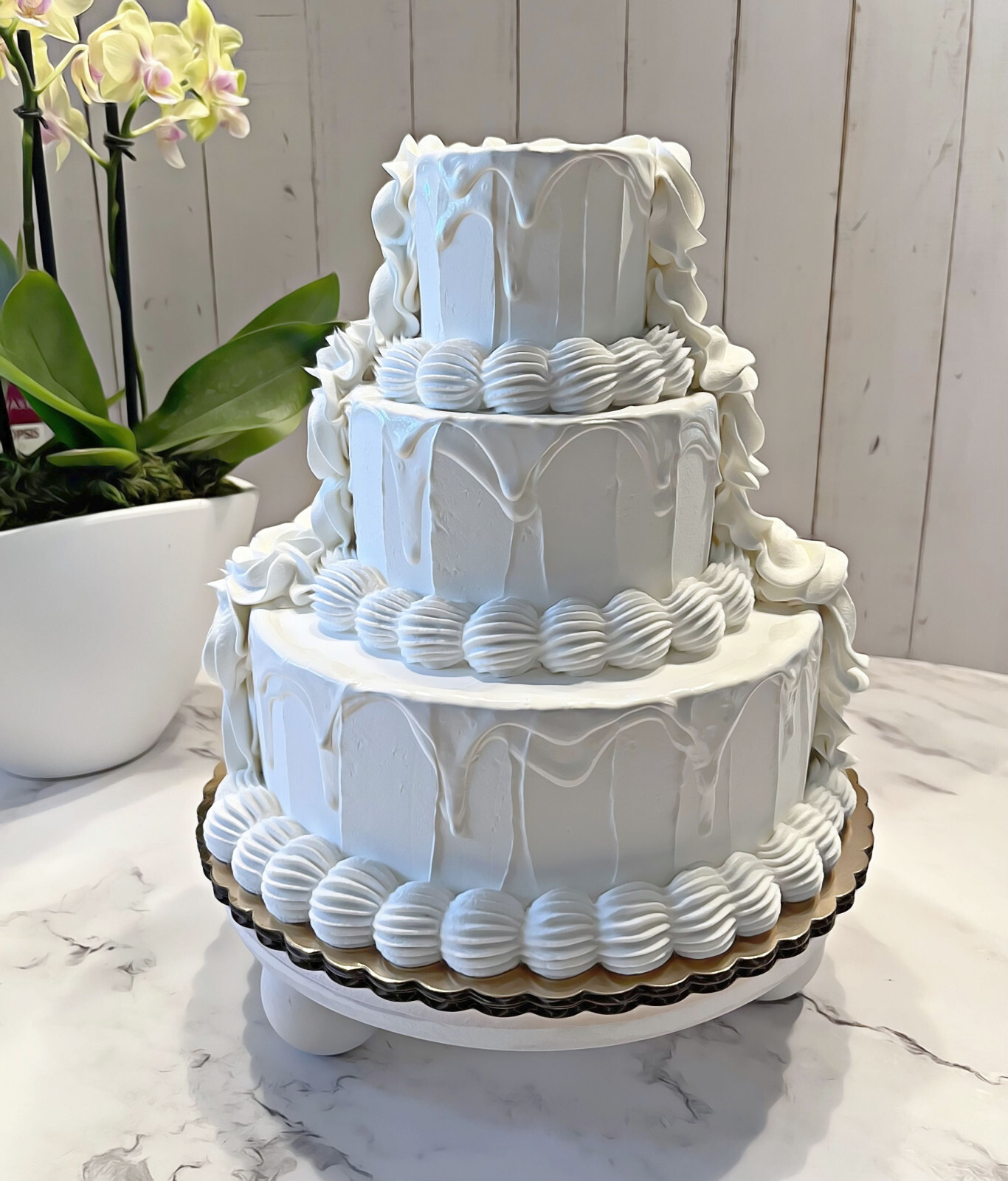 DEZICAKES Fake Wedding Cake Tier Cake Artificial Food Fake Ivory Wedding Cake