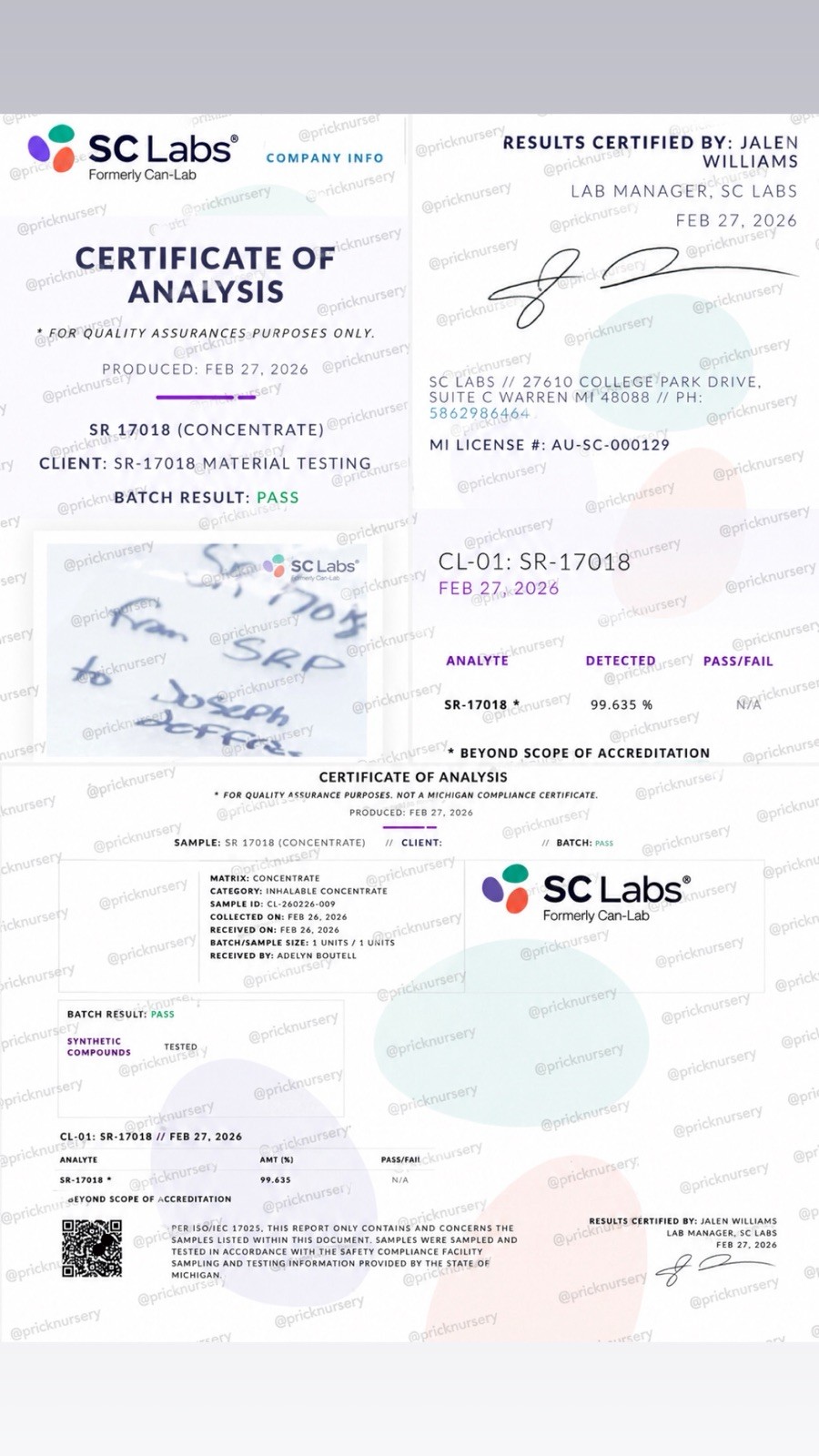 1G SR-17018 Research Compound Lab Grade High Purity Powder Scientific Use Only