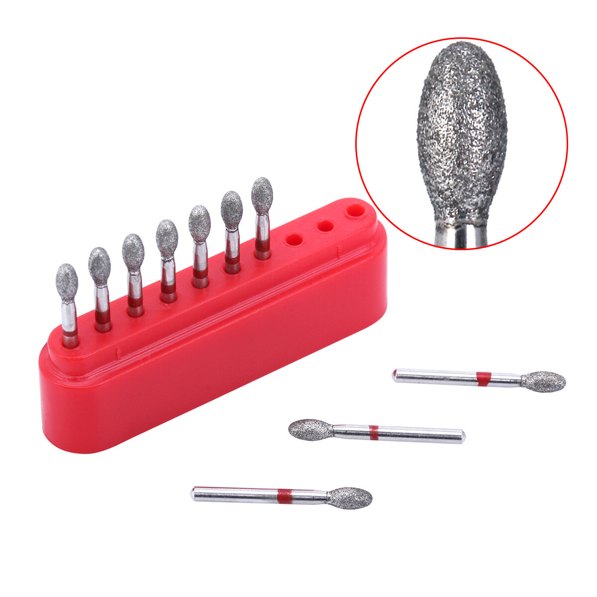 Dental Fine Grit Diamond Burs 379-023F/368-023F Egg Football Shape for Cutting