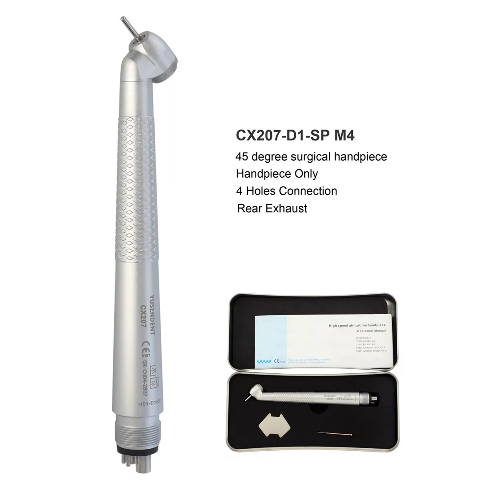 COXO Dental Surgical Handpiece 45 Degree Angle 4Hole Midwest LED Reverse Air NSK