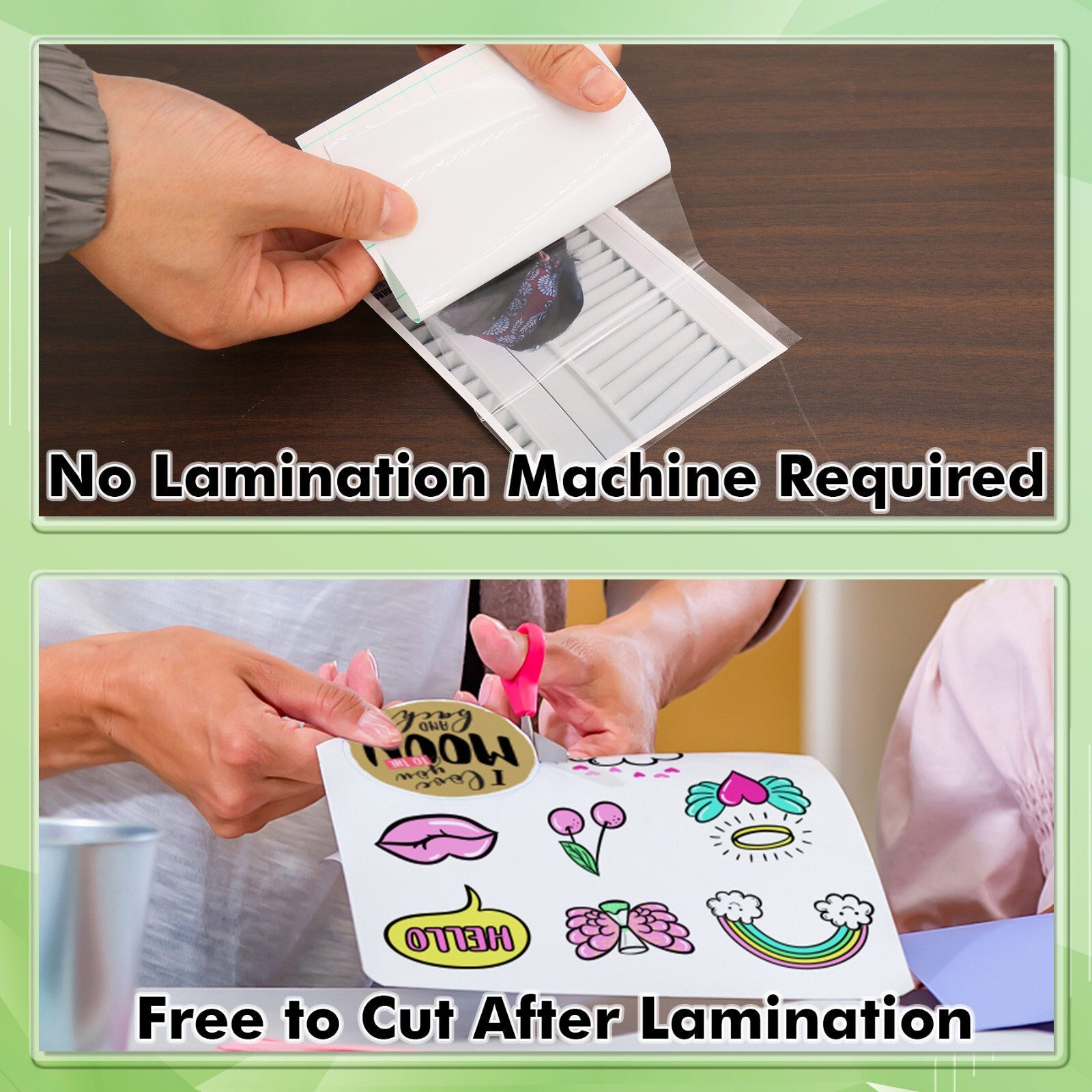 20 Koala Self-Adhesive Laminating Sheets 9 x 12 Clear Overlay No Machine Needed