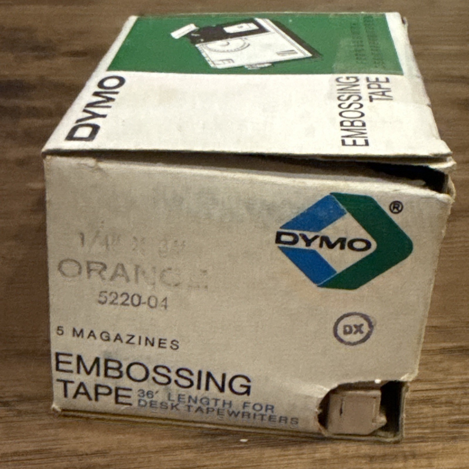 Vintage Box of Dymo Embossing Tape 1/4” x 36’ Orange 1967 For Desk Tapewriters