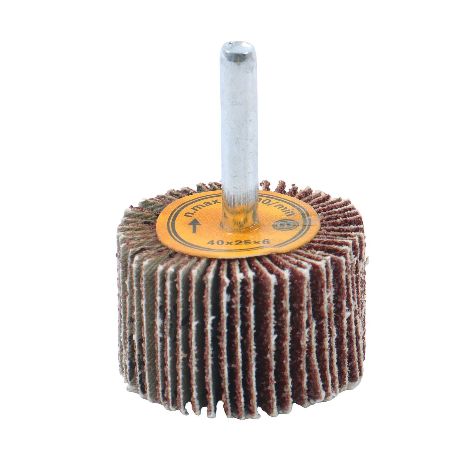 Aluminum Oxide Shank Mounted Flap Wheels, 1-1/2″ x 1″ x 1/4″, 60 Grit – 5 Pack