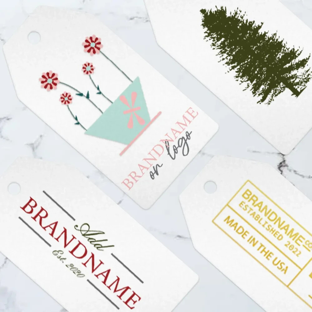 100 PCS 1-1/2″ x 3-1/8″ Custom Printed Personalized Branded Hang Tags