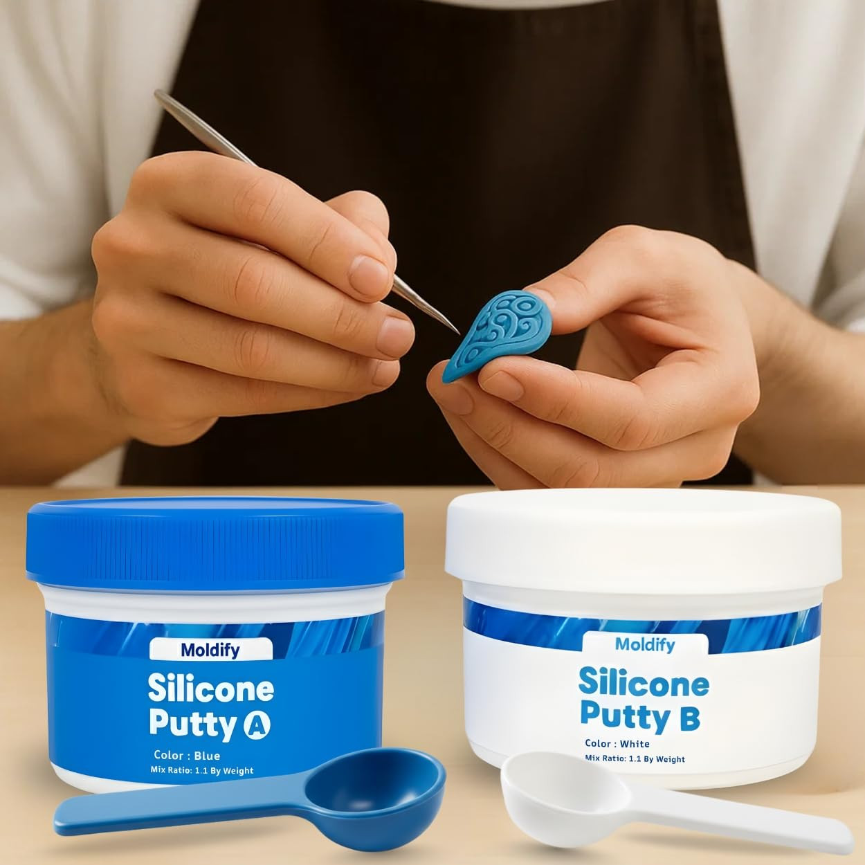 Silicone Putty Fast Set, (250Ml Part a + 250Ml Part B) | 40-Second Work Time | 2