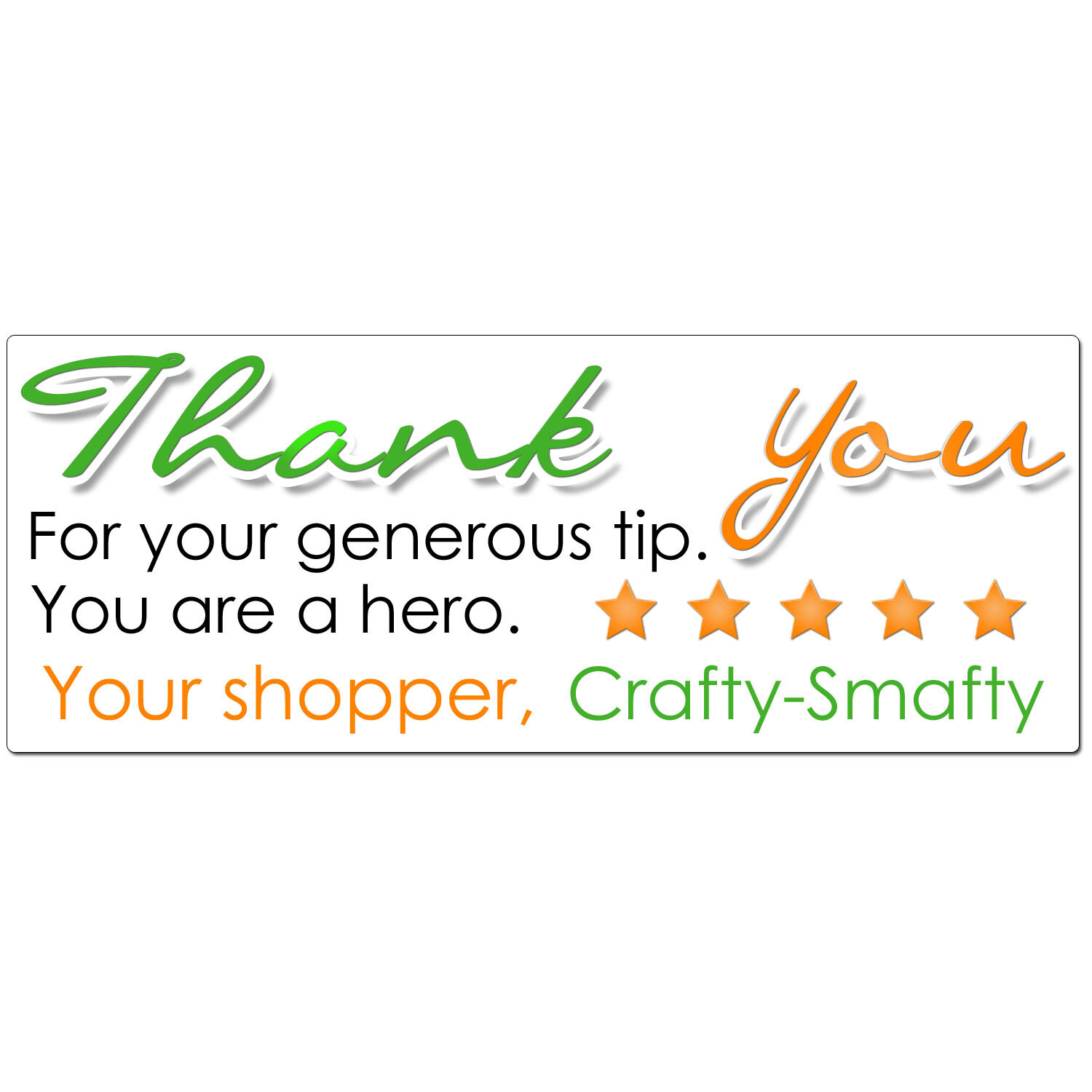 for Instacart Thank You Stickers Please Rate Shopper CUSTOM DRIVER NAME
