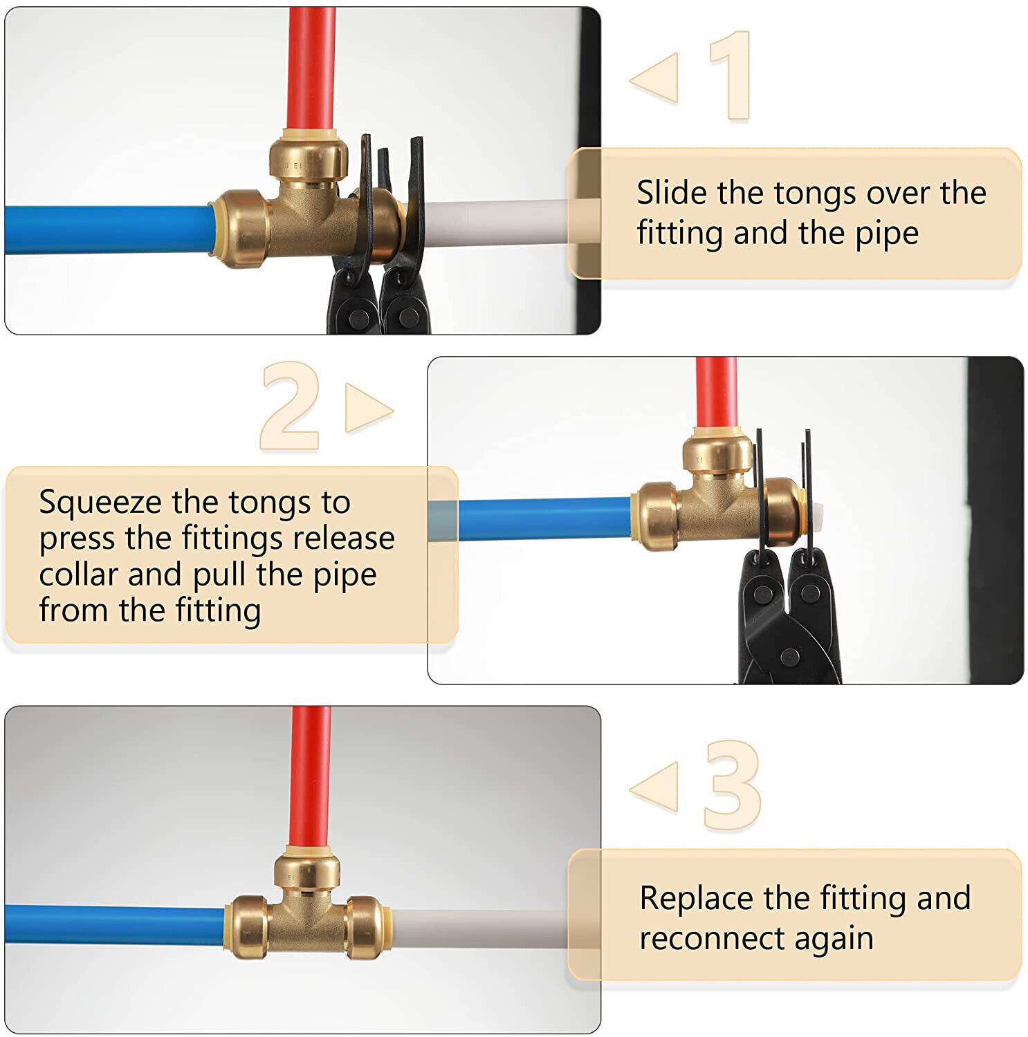 3/8 Inch To 1 Inch Pro Disconnect Tool Push to Connect Fitting Removal PEX Pip