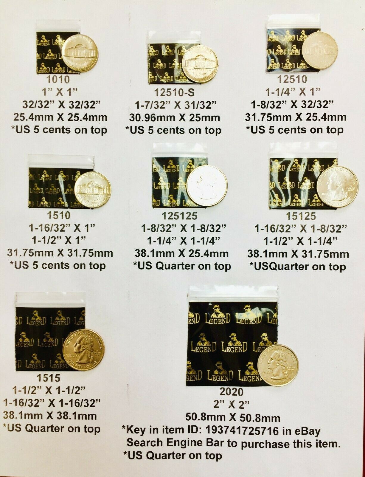 BaggiesSince1987 – 125125 Design Zip Bags 100 PCS 1.25″ “EL CHAPO”, READ DETAILS