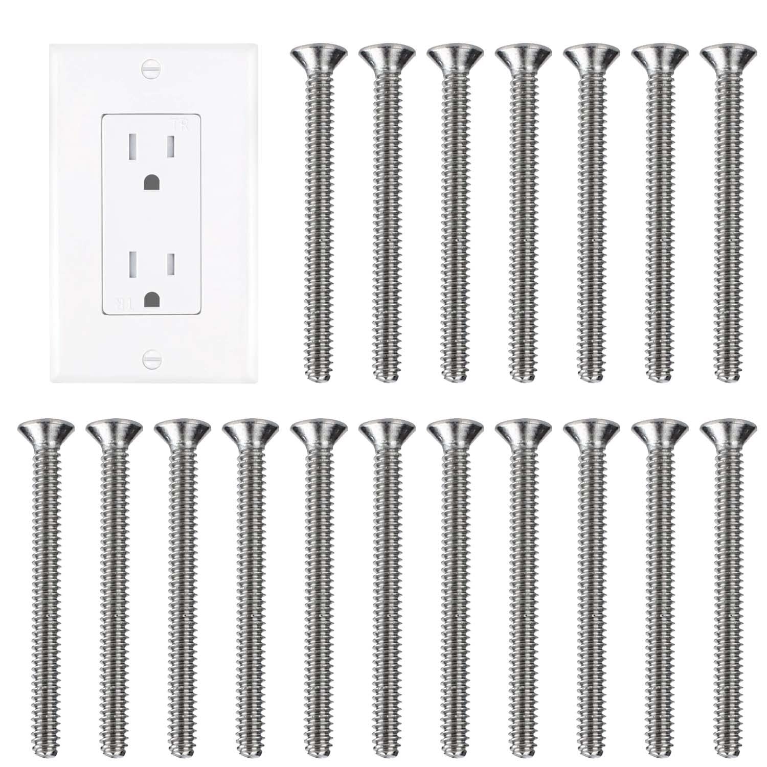 Extra Long Outlet Screws 6-32 x 1-1/2 Inches Machine Screws – 30 Pack