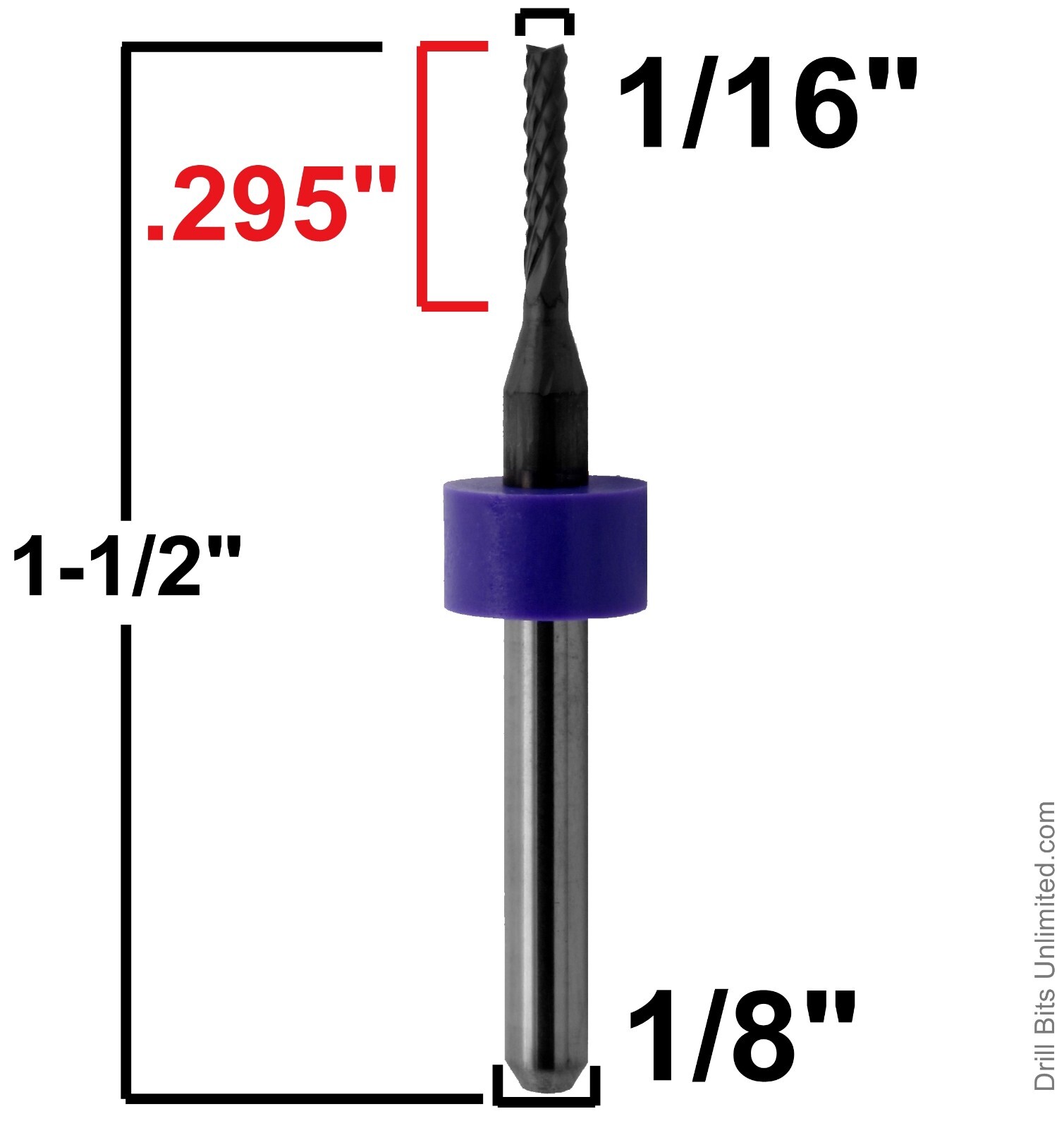 PCD Diamond Coated Carbide Router – 1/16″ 1.60mm – Cuts Carbon Fiber ceramic CNC