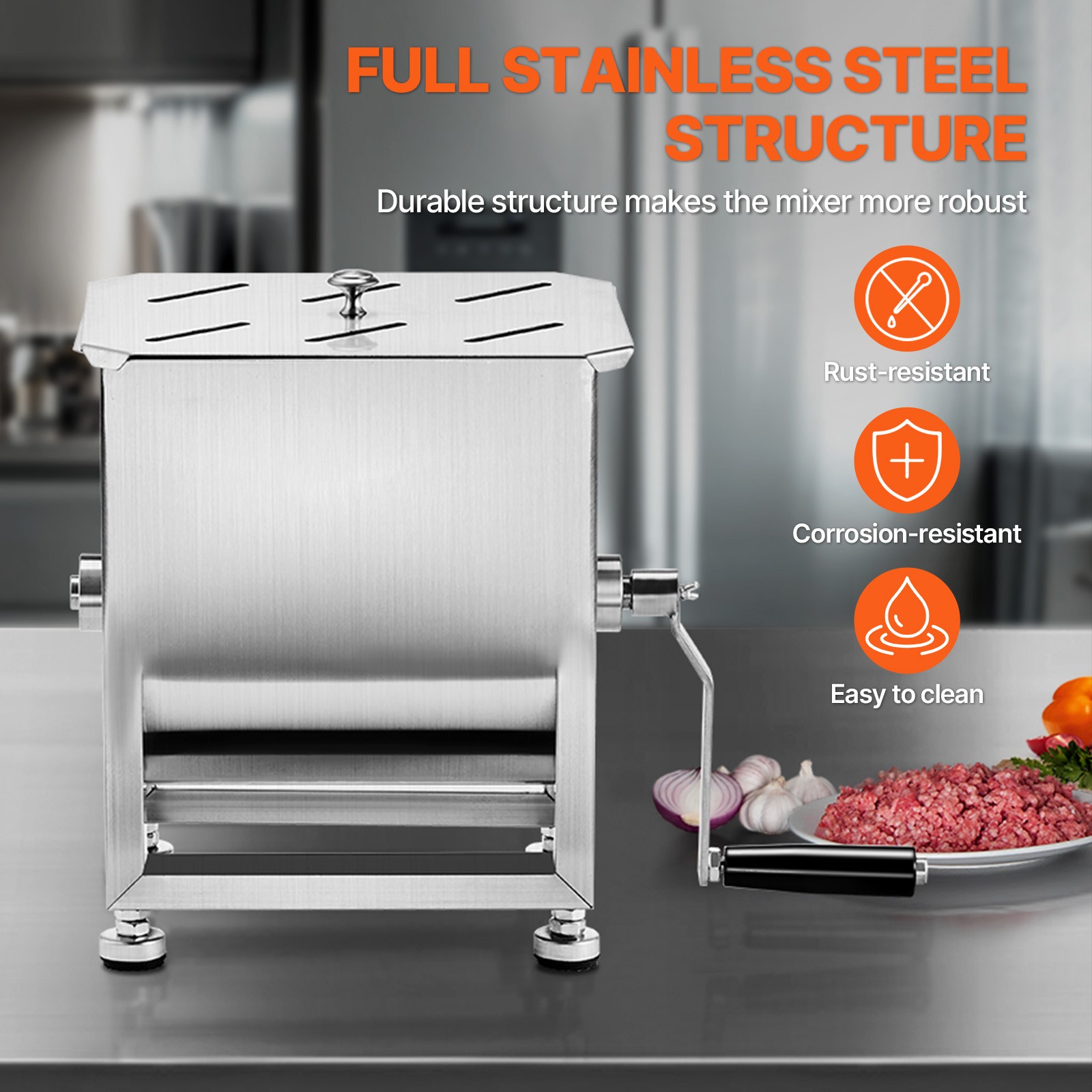 Uimoso 15/30/60/80/120lb Manual Meat Mixer Meat Sausage Hand Mixing Machine