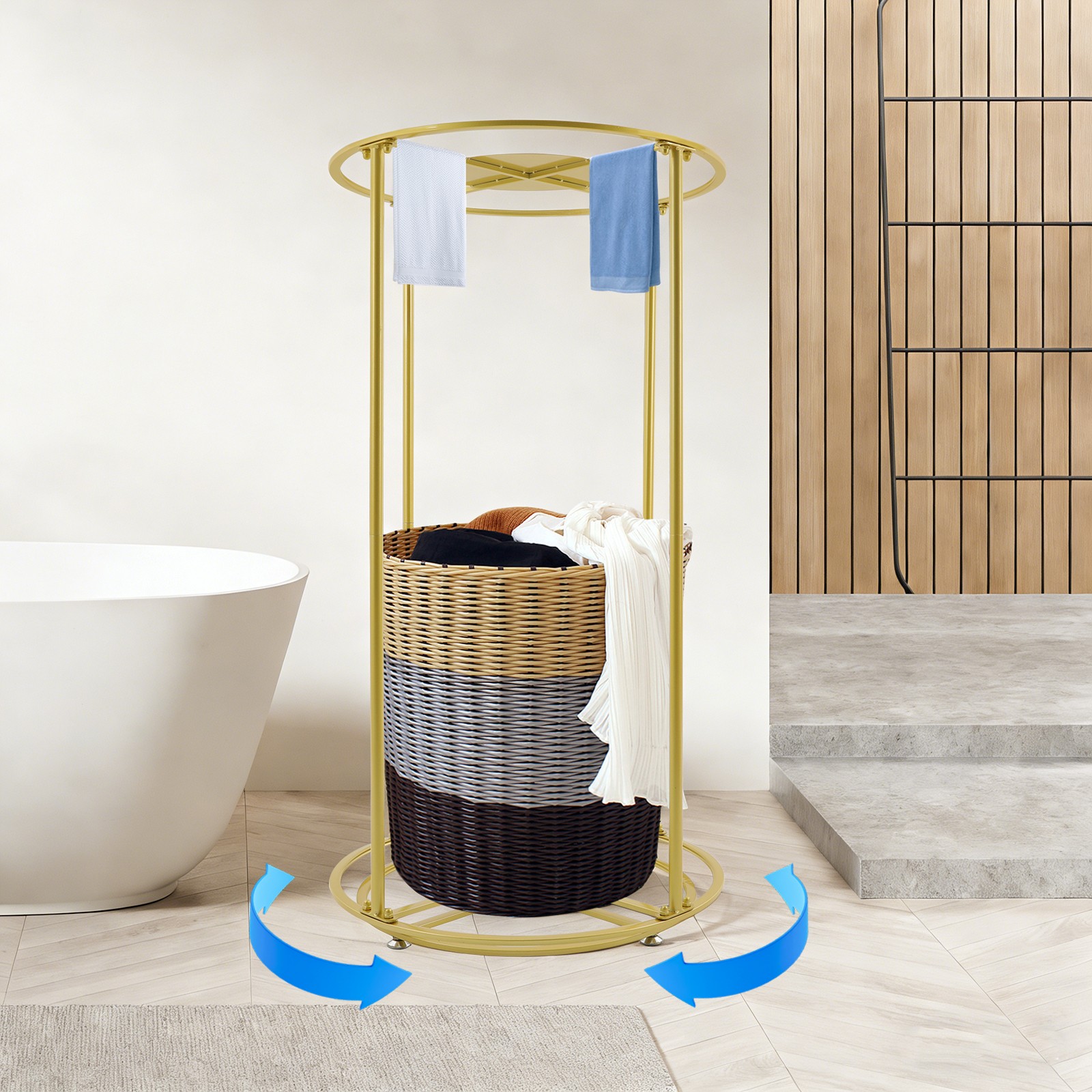 Free Standing Garment Rack 360° Rotating Clothes Display Stand for Store & Home