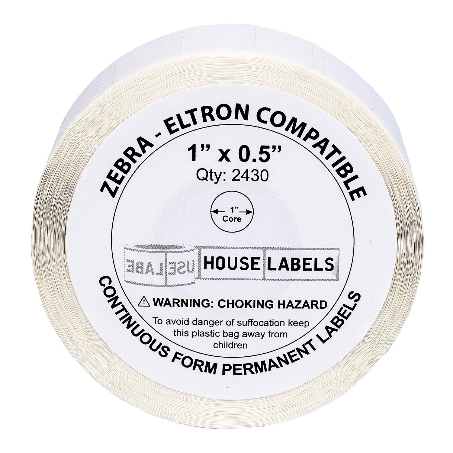 ZEBRA / ELTRON 1×0.5 (1″ x 1/2″) Direct Thermal Labels – (1) Roll of 2430