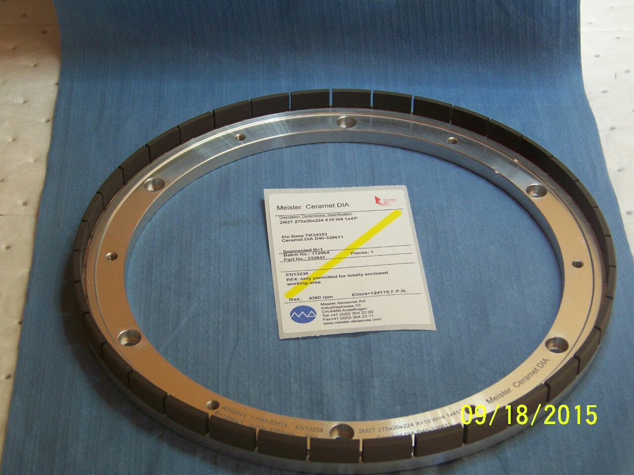 Meister Abrasives #332841 Diamond Backed Grinding Wheel For Silicone