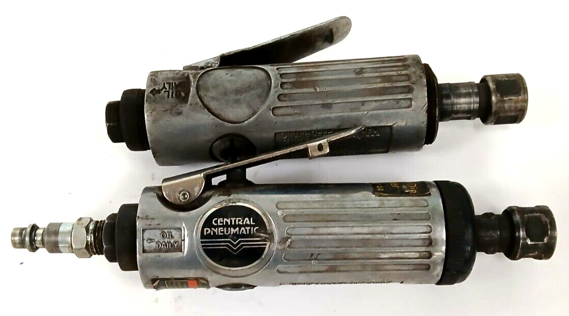 LOT OF 2 CENTRAL PNEUMATIC 1/4 AIR DIE GRINDER MAX ROTATING SPEED 22,000 RPM