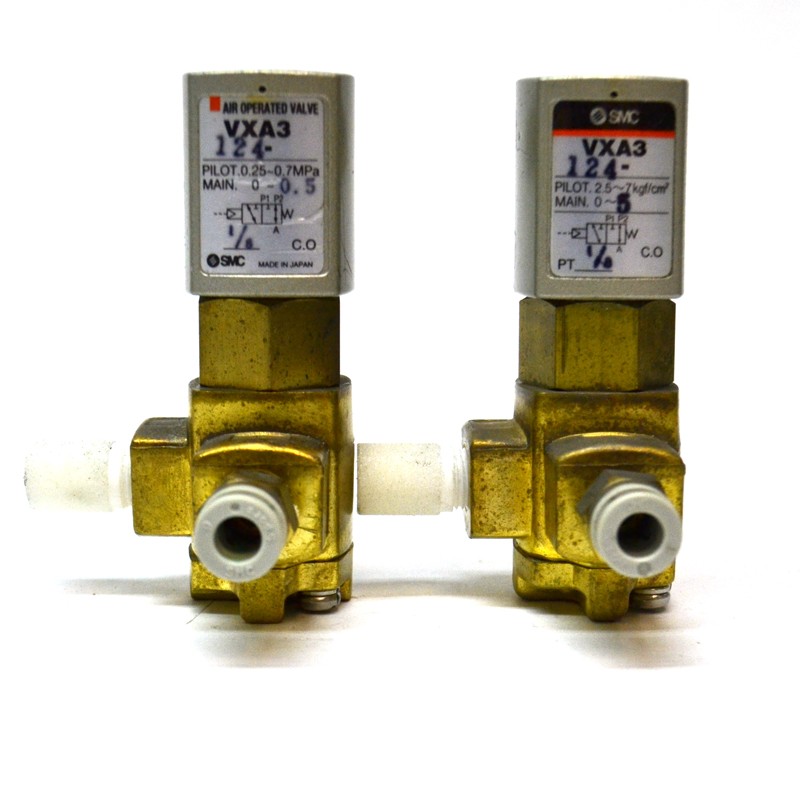 (Lot of 4) SMC VXA3124 Direct Air Operated 3-Port Valve for Air, Water, Oil, Gas