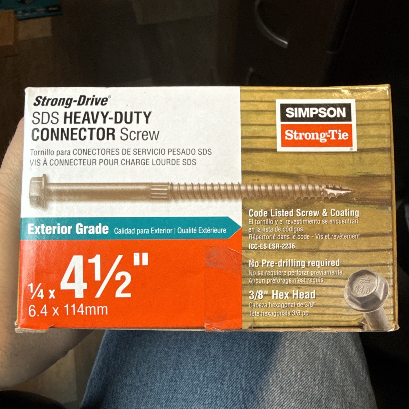 Simpson SDS25412 100 Ct. Strong-Drive SDS Heavy-Duty 4-1/2” Connector Screw