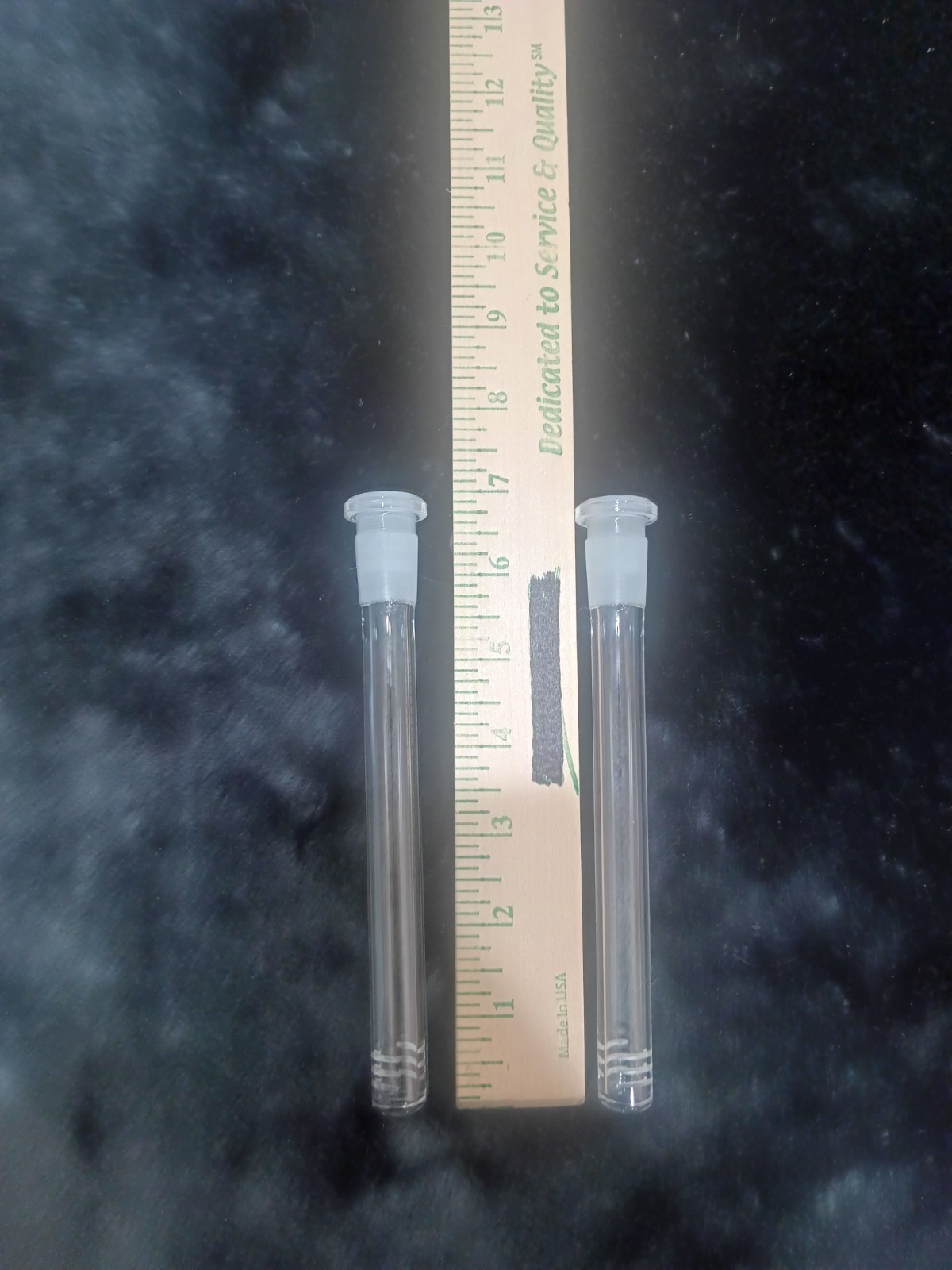 2 PACK 6 Cuts Glass Water Pipe Downstem Diffuser 14MM To 18MM 5.0″ and 5.5″