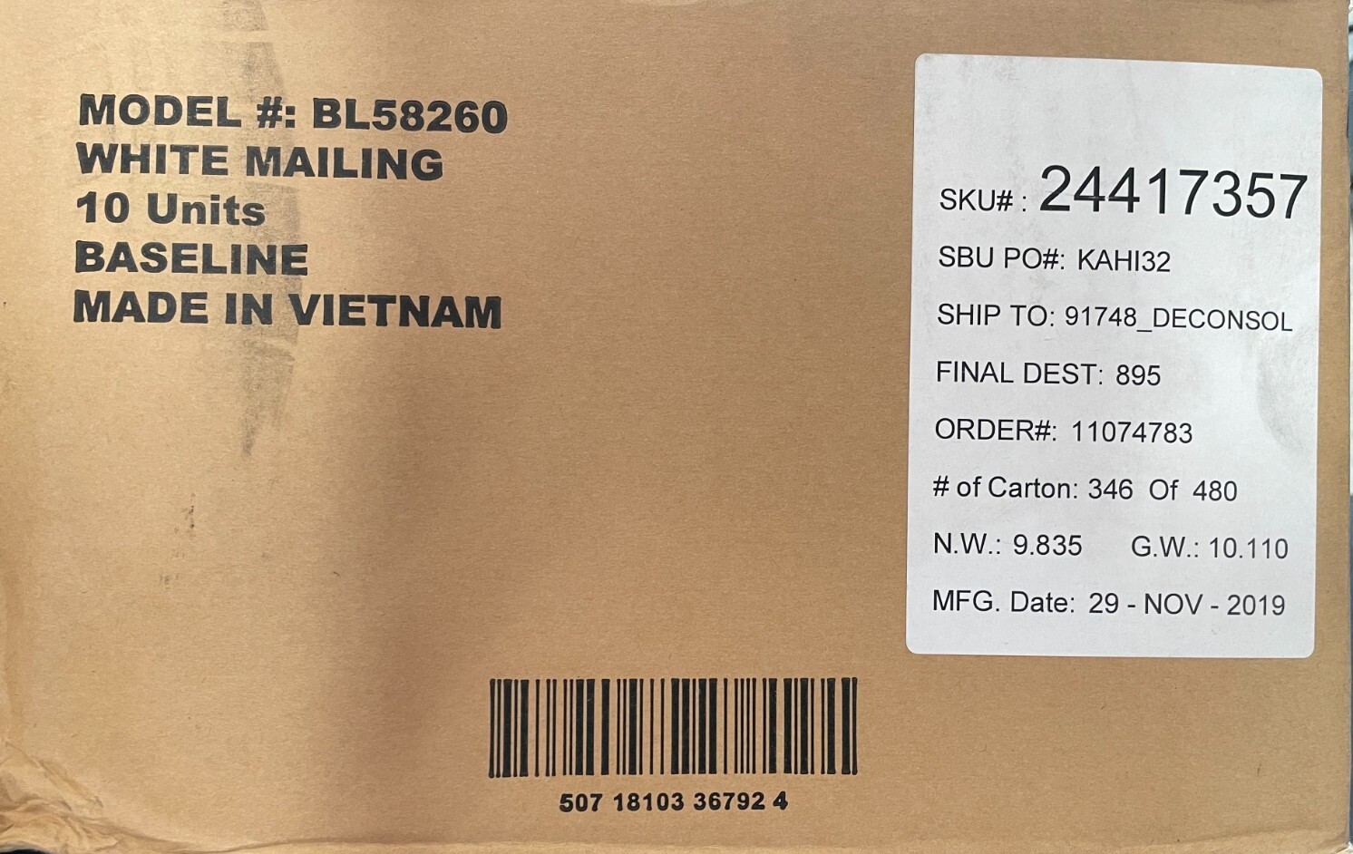 1 x 2 5/8 30,000 Mailing Address Shipping Labels Self Adhesive 1000 sheets of 30