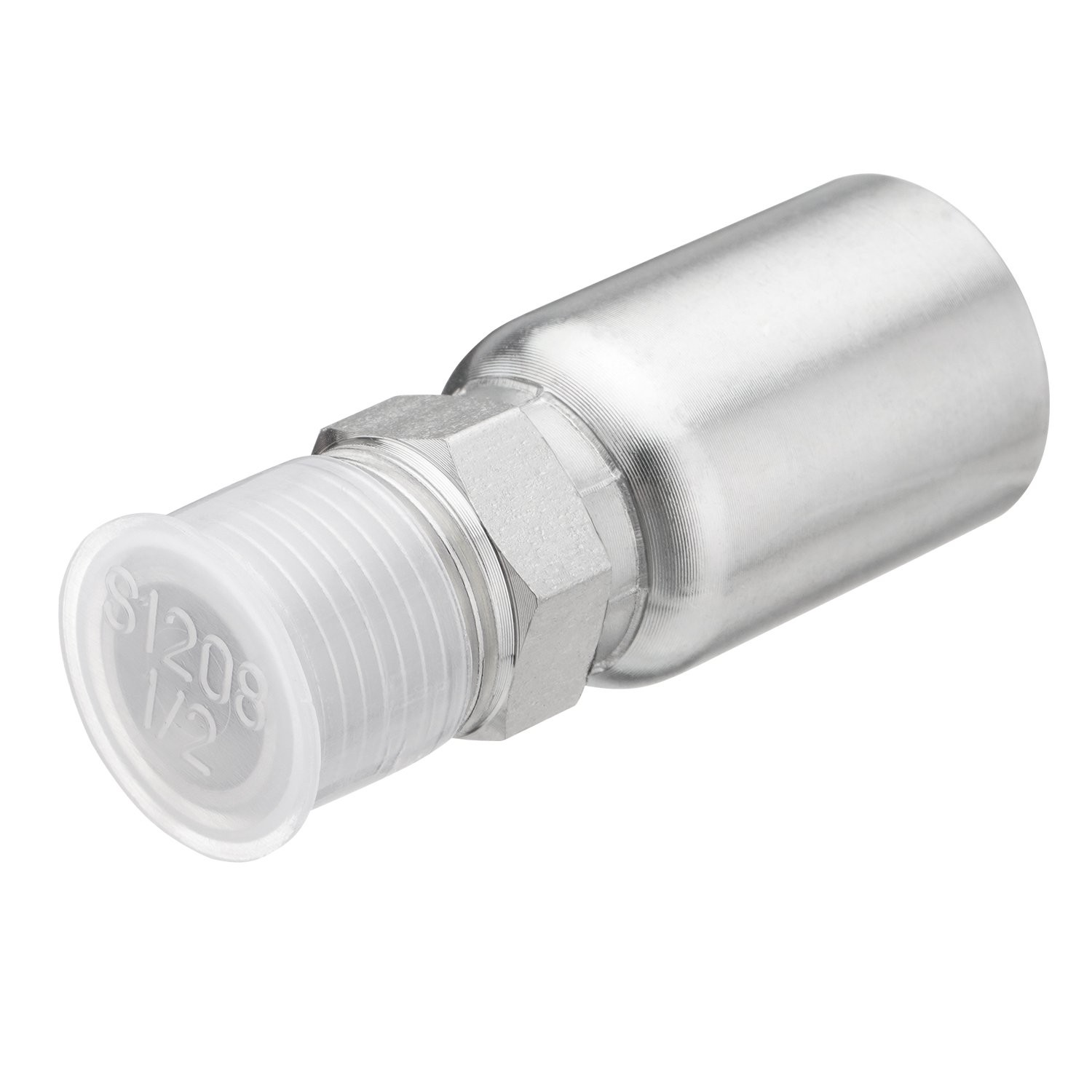 12 Pack 1/2″ I.D. Hose x 1/2″ NPTF Male Hydraulic Hose End Crimp Fittings