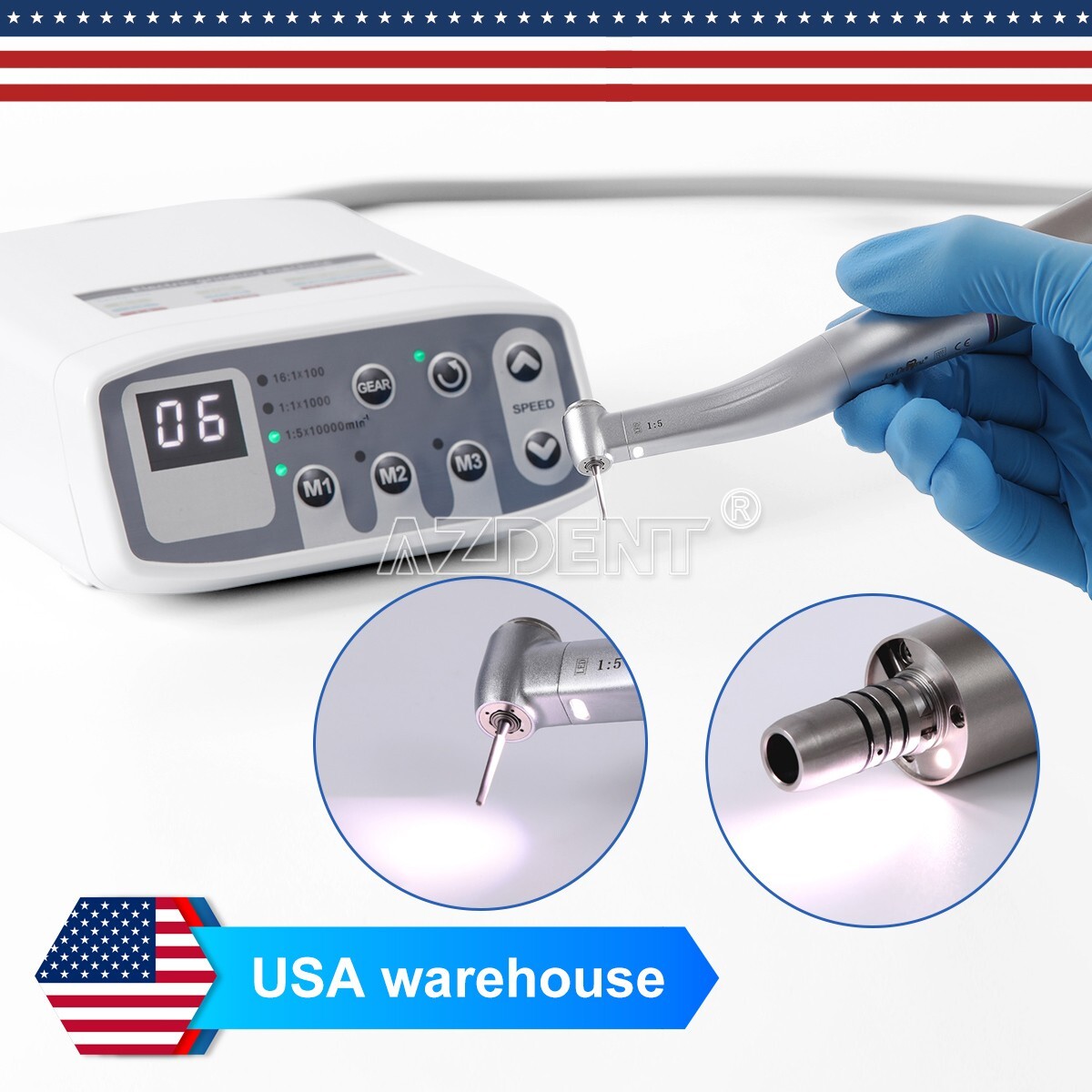 AZDENT Dental Electric LED Brushless Micro Motor /Micro Saw Surgical Handpiece