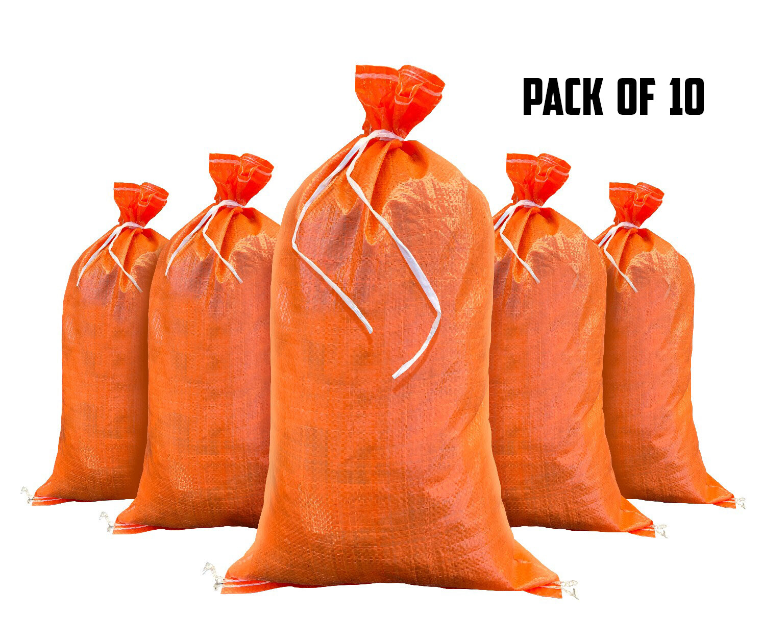 Sandbags – 10 Orange – Empty Sand Bags for Flood – Sandbag Bag Poly by Sandbaggy