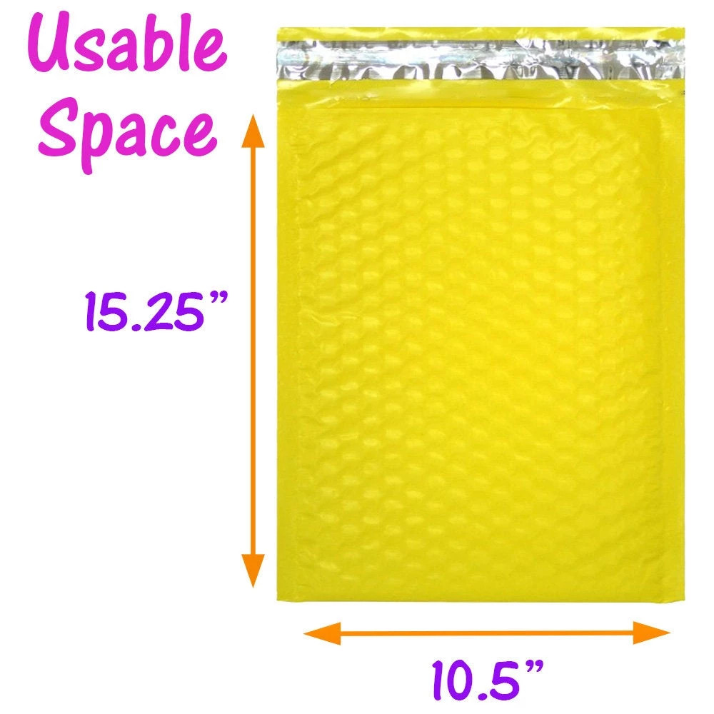 30 Pack 4×8, 6×10″, 8.5×12, 10×15 Hot Pink, Yellow, Purple Poly Bubble Mailers