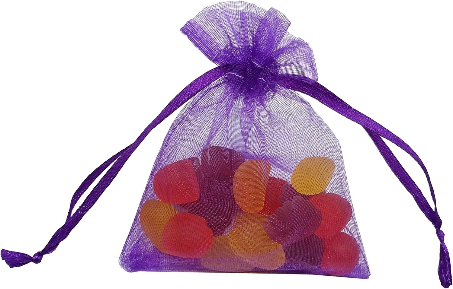 100pcs Sheer Organza Favor Bags 3×4” Jewelry 1 Count (Pack of 100), purple