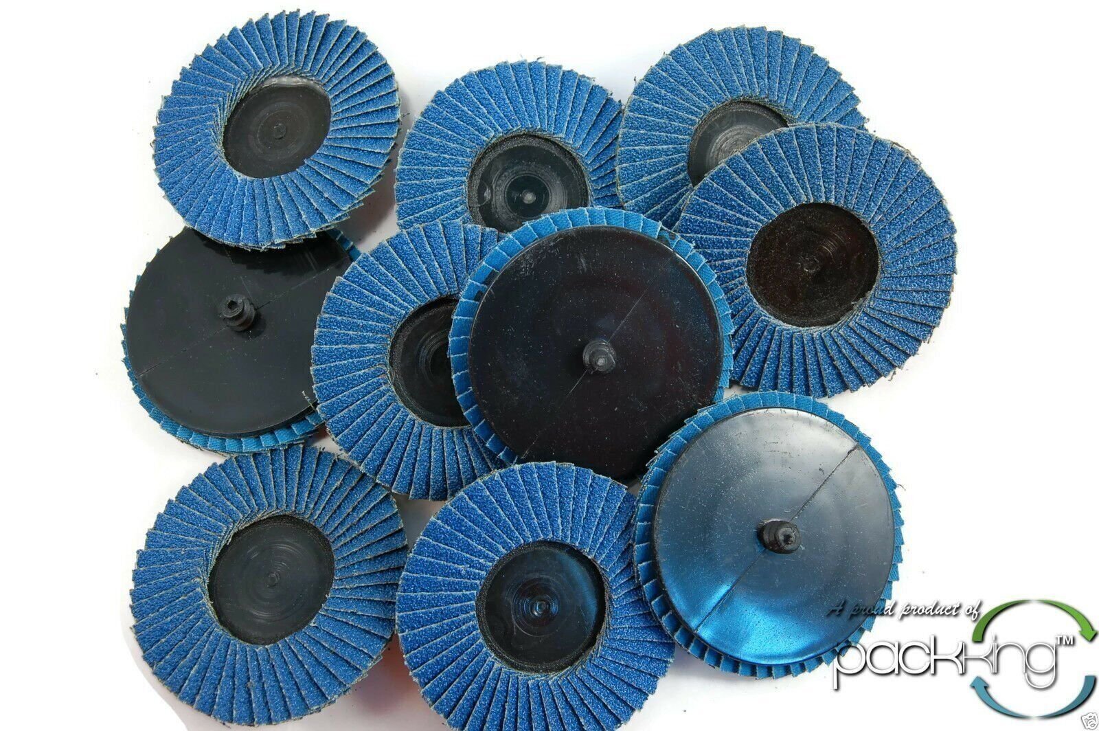 (10pk) 3″ Inch 60 Grit Flap Sanding Disc Wheels Type R Roloc Threaded Twist Lock