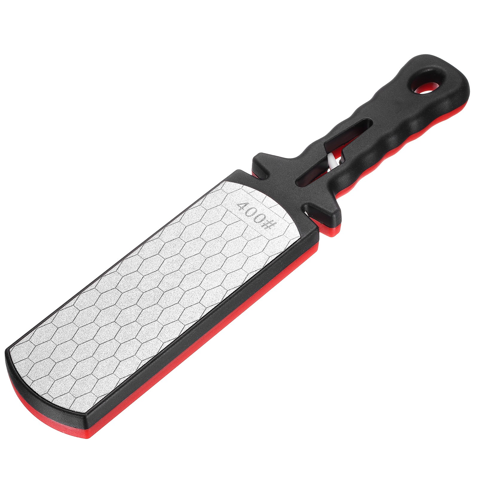 400/1000 Grit Handheld Diamond Sharpening Stone Double-Sided Whetstone Black Red
