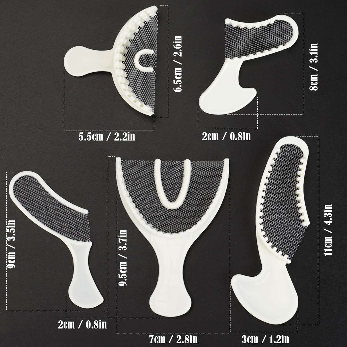 10/20/30/50X Dental Disposable Triple Impression Bite Registration Trays 5 types
