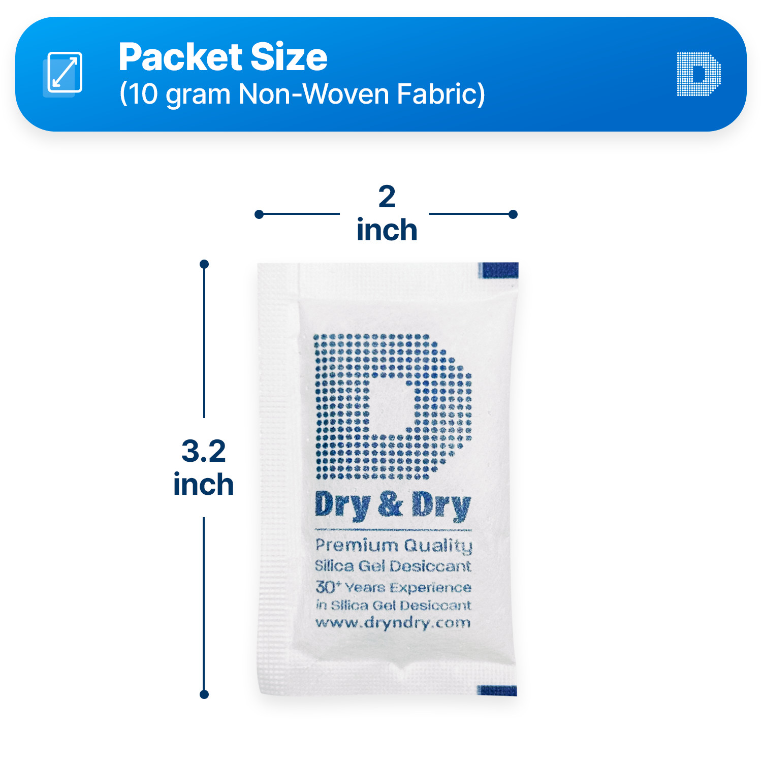 10 gram X 60 PK “Dry & Dry” Silica Gel Desiccant Packets(Reusable)-FDA Compliant