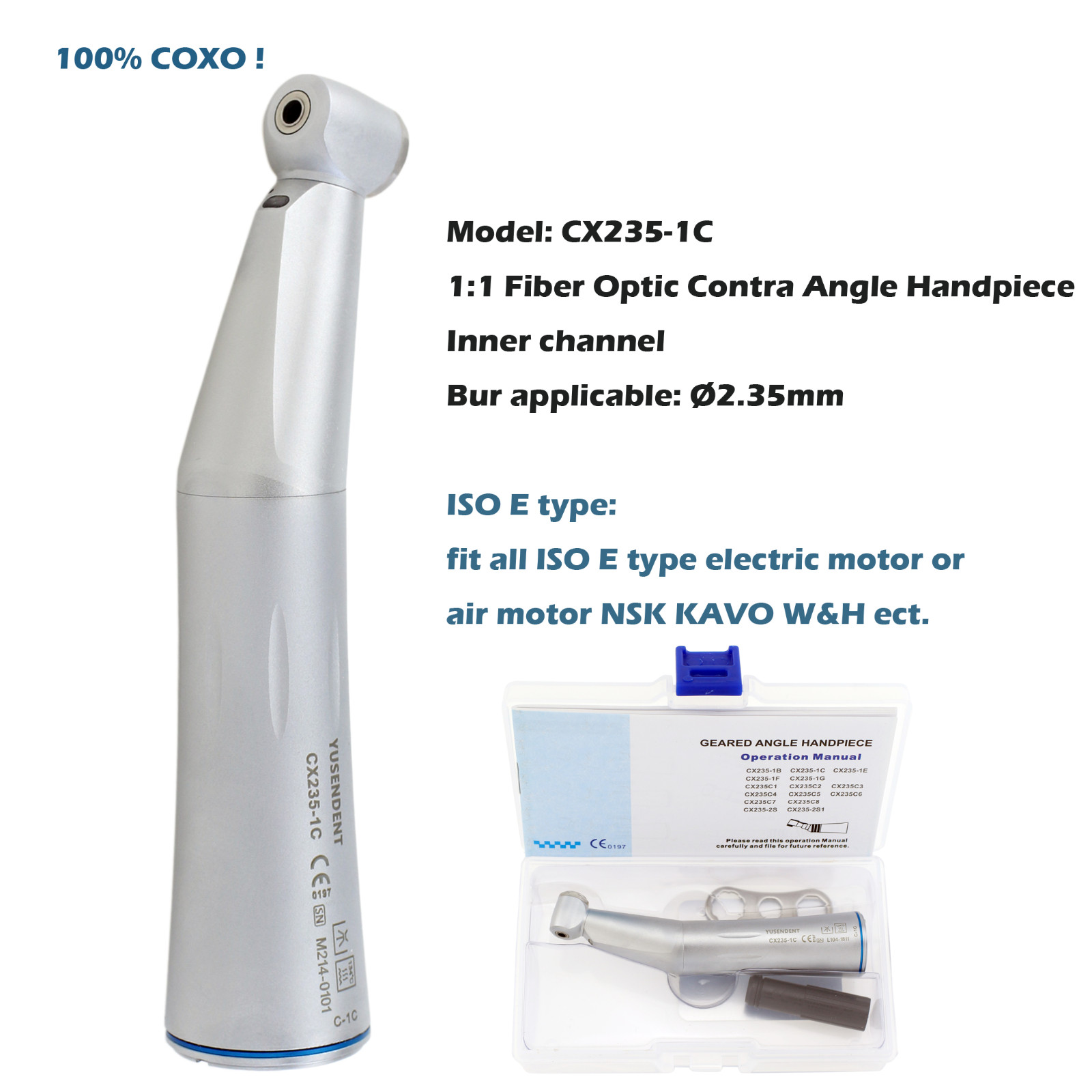 COXO Dental Slow Speed Handpiece Contra Angle 1:1 6:1 10:1 20:1 Endo Implant NSK