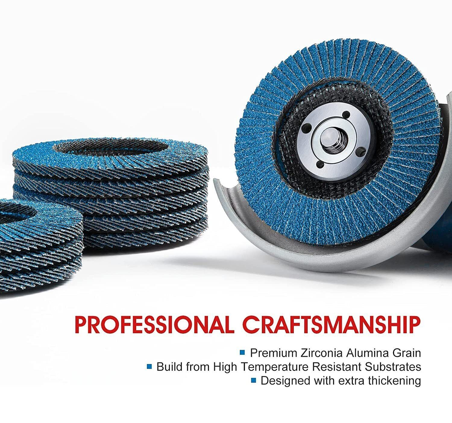 SATC 20x 4.5″ 4-1/2 Flap Disc 40 60 80 120 Grit Angle Grinder Sanding Grinding
