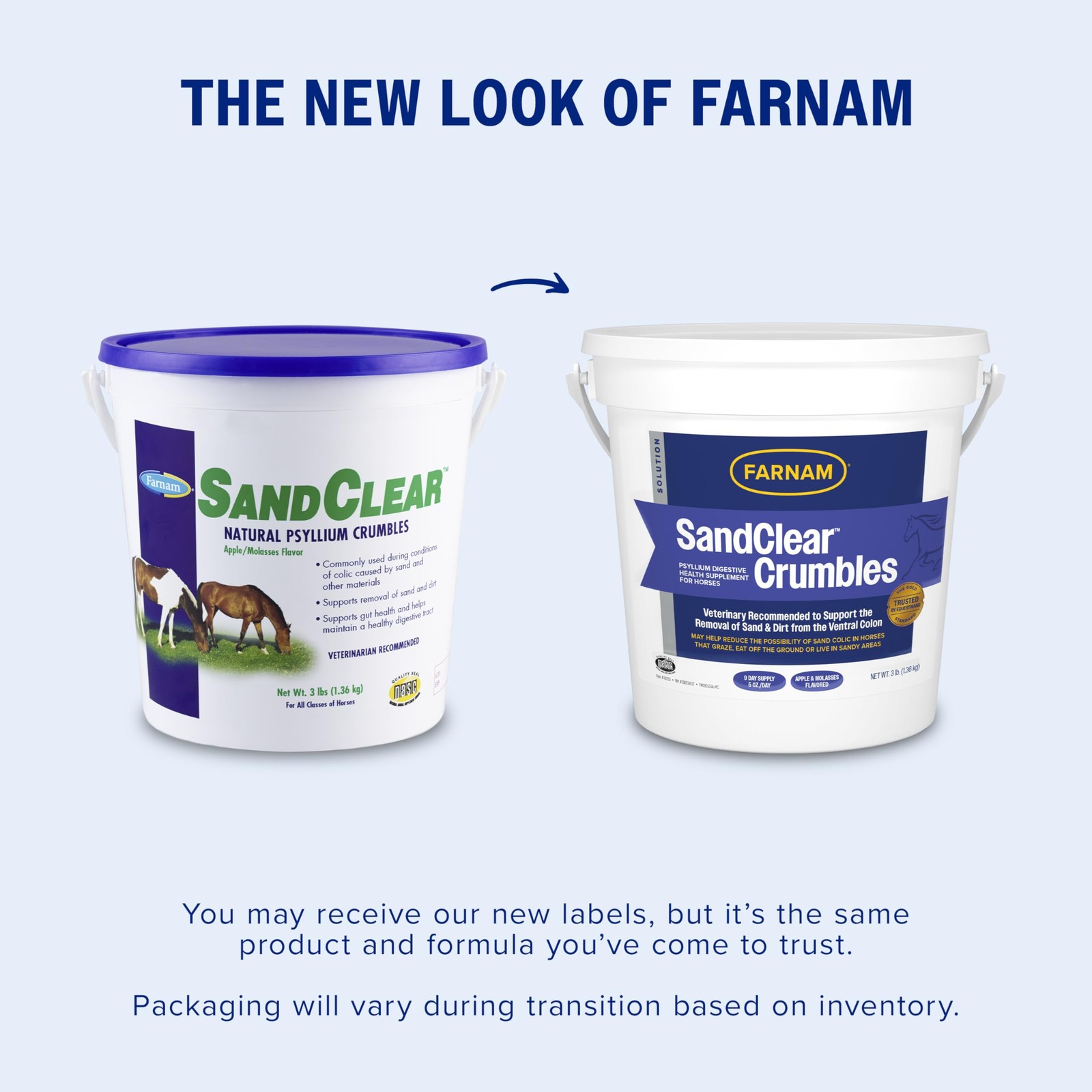 Farnam SandClear Psyllium Crumbles Supplement for Horses, 3 pounds, Brown